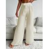 imageWomens Cover Up Beach Pants Tie Front Mesh Wide Leg Loose Bathing Suit Beach Cover Up PantsPure Apricot