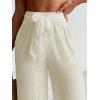 imageWomens Cover Up Beach Pants Tie Front Mesh Wide Leg Loose Bathing Suit Beach Cover Up PantsPure Apricot