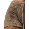 imageWomens Drawstring Waist Crochet Cover Up Shorts Tie Front Hollow Out BottomKhaki Solid