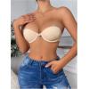 imageWomens Front Closure Strapless Underwire Bras Push Up Bandeau Bra Tube TopsApricot