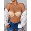 imageWomens Front Closure Strapless Underwire Bras Push Up Bandeau Bra Tube TopsApricot