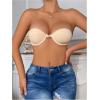 imageWomens Front Closure Strapless Underwire Bras Push Up Bandeau Bra Tube TopsApricot