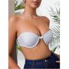 imageWomens Front Closure Strapless Underwire Bras Push Up Bandeau Bra Tube TopsBlack and White