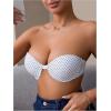 imageWomens Front Closure Strapless Underwire Bras Push Up Bandeau Bra Tube TopsBlack and White