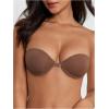 imageWomens Front Closure Strapless Underwire Bras Push Up Bandeau Bra Tube TopsChocolate Brown