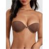 imageWomens Front Closure Strapless Underwire Bras Push Up Bandeau Bra Tube TopsChocolate Brown