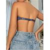 imageWomens Front Closure Strapless Underwire Bras Push Up Bandeau Bra Tube TopsDeep Blue