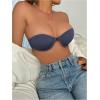 imageWomens Front Closure Strapless Underwire Bras Push Up Bandeau Bra Tube TopsDeep Blue
