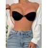 imageWomens Front Closure Strapless Underwire Bras Push Up Bandeau Bra Tube TopsPlain Black