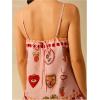 imageWomens Graphic Ruffle Hem Mini Vacation Dress Boho Spaghetti Strap Drop Waist Short DressesMulticolor