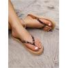 imageWomens Leopard Print Flip Flops Open Toe Thong Sandals Holiday Tropical Flats SlippersKhaki