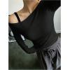 imageWomens Mesh Sheer Tops Off The Shoulder Long Sleeve See Through Shirts Going Out Party Club OutfitsBlack
