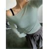 imageWomens Mesh Sheer Tops Off The Shoulder Long Sleeve See Through Shirts Going Out Party Club OutfitsGreen
