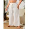 imageWomens Plus Size Swimsuit Coverups Tie Front Bikini Cover Up Beach Pants Bathing Suit Cover Up PantsApricot