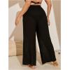 imageWomens Plus Size Swimsuit Coverups Tie Front Bikini Cover Up Beach Pants Bathing Suit Cover Up PantsBlack