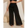 imageWomens Plus Size Swimsuit Coverups Tie Front Bikini Cover Up Beach Pants Bathing Suit Cover Up PantsBlack