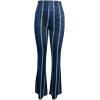 imageWomens Printed Flare Leggings High Waisted Tummy Control Yoga Pants Casual Long Lounge Bell BottomsDark Blue
