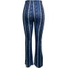 imageWomens Printed Flare Leggings High Waisted Tummy Control Yoga Pants Casual Long Lounge Bell BottomsDark Blue
