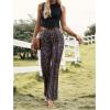imageWomens Printed Flare Leggings High Waisted Tummy Control Yoga Pants Casual Long Lounge Bell BottomsMulticolor