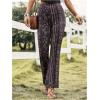 imageWomens Printed Flare Leggings High Waisted Tummy Control Yoga Pants Casual Long Lounge Bell BottomsMulticolor