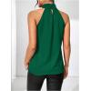 imageWomens Summer Halter Tops Floral Appliques Sleeveless Work Shirts Blouses for Women Dressy CasualGreen