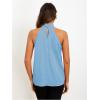imageWomens Summer Halter Tops Floral Appliques Sleeveless Work Shirts Blouses for Women Dressy CasualLight Blue