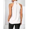 imageWomens Summer Halter Tops Floral Appliques Sleeveless Work Shirts Blouses for Women Dressy CasualWhite