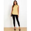 imageWomens Summer Halter Tops Floral Appliques Sleeveless Work Shirts Blouses for Women Dressy CasualYellow