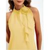 imageWomens Summer Halter Tops Floral Appliques Sleeveless Work Shirts Blouses for Women Dressy CasualYellow