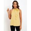 imageWomens Summer Halter Tops Floral Appliques Sleeveless Work Shirts Blouses for Women Dressy CasualYellow