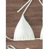 imageWomens Two Piece Bathing Suit Floral Appliques Halter Triangle Tie Side Thong Bikini SwimsuitsBeige
