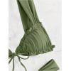 imageWomens Two Piece Swimsuits Frill Trim Tie Front Bathing Suit Wide Straps High Cut Sleeveless Bikini SetsArmy Green