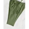 imageWomens Two Piece Swimsuits Frill Trim Tie Front Bathing Suit Wide Straps High Cut Sleeveless Bikini SetsArmy Green