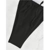 imageWomens Two Piece Swimsuits Frill Trim Tie Front Bathing Suit Wide Straps High Cut Sleeveless Bikini SetsBlack