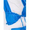 imageWomens Two Piece Swimsuits Frill Trim Tie Front Bathing Suit Wide Straps High Cut Sleeveless Bikini SetsBlue