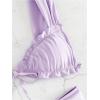imageWomens Two Piece Swimsuits Frill Trim Tie Front Bathing Suit Wide Straps High Cut Sleeveless Bikini SetsPurple