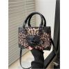 imageWomens Y2K Leopard Print Lace Up Satchel Handbag Zipper Double Handle Mini Shoulder BagBlack