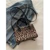 imageWomens Y2K Leopard Print Lace Up Satchel Handbag Zipper Double Handle Mini Shoulder BagBlack