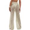 imageWomens Cover Up Beach Pants Hollow Out Drawstring High Elastic Waist Swimsuit Beach Cover Up PantsLight Apricot