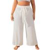 imageWomens Plus Size Swimsuit Coverups Tie Front Bikini Cover Up Beach Pants Bathing Suit Cover Up PantsApricot