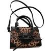 imageWomens Y2K Leopard Print Lace Up Satchel Handbag Zipper Double Handle Mini Shoulder BagBlack