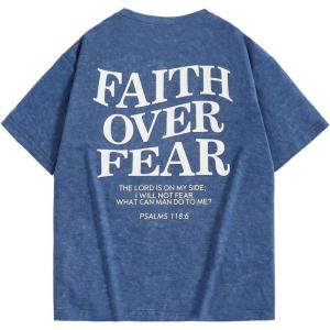 imageBoys Letter Print Graphic Tees Short Sleeve Vintage T Shirt Round Neck Summer Tops StreetwearBlue