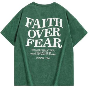 imageBoys Letter Print Graphic Tees Short Sleeve Vintage T Shirt Round Neck Summer Tops StreetwearGreen