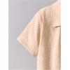 imageBoys 2 Piece Beach Vacation Textured Linen Outfit Short Sleeve Button Down Shirt Top and Shorts Summer SetDeep Khaki