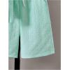 imageBoys 2 Piece Beach Vacation Textured Linen Outfit Short Sleeve Button Down Shirt Top and Shorts Summer SetMint Green