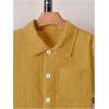 imageBoys 2 Piece Beach Vacation Textured Linen Outfit Short Sleeve Button Down Shirt Top and Shorts Summer SetPure Ginger