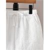 imageBoys 2 Piece Beach Vacation Textured Linen Outfit Short Sleeve Button Down Shirt Top and Shorts Summer SetWhite
