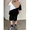 imageBoys 2 Piece Outfits Floral Print Short Sleeve Crewneck T Shirt and Shorts Set Summer OutfitsBlack and Brown