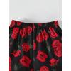 imageBoys 2 Piece Outfits Floral Print Short Sleeve Crewneck T Shirt and Shorts Set Summer OutfitsRed and Black