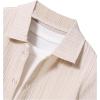 imageBoys 2 Piece Outfits Textured Button Down Short Sleeve Collar Shirts Tops and Elastic Waisted PantsBeige